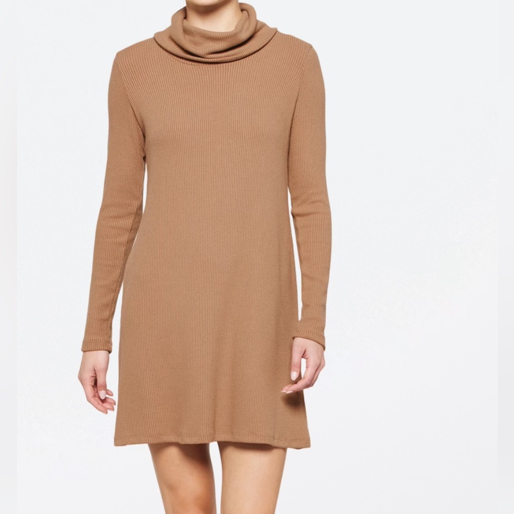 Michael Stars Haley dress Camel Madison brushed jersey